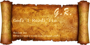 Geél Rozália névjegykártya